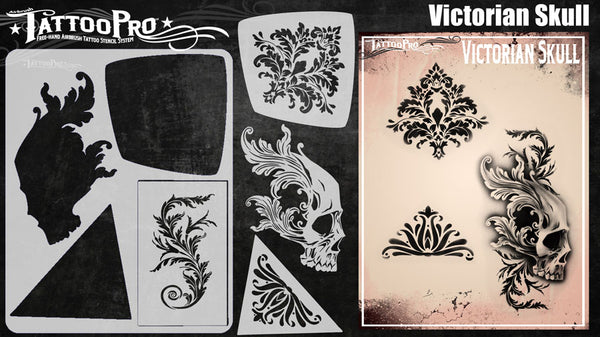Tattoo Pro Stencils Series 8 Victorian Skull 