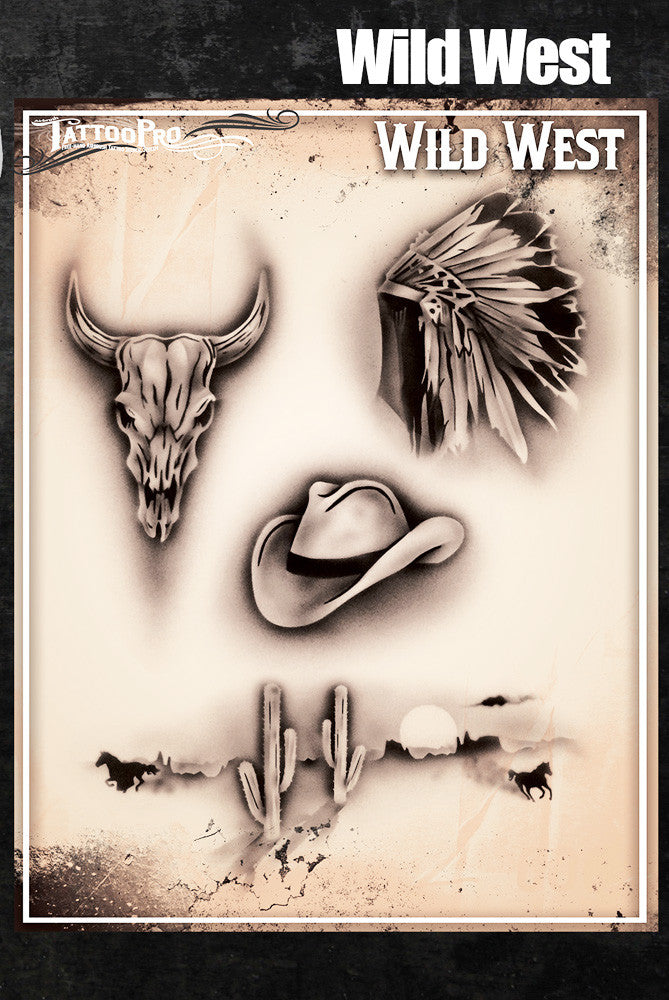 Wild West  Tattoo Pro Stencils